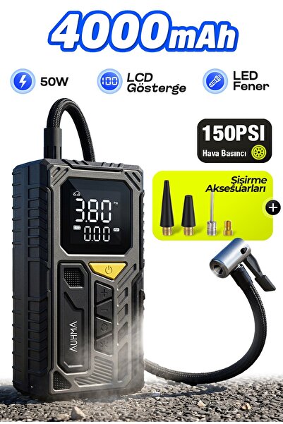 auhma TAŞINABİLİR KOMPRESÖRLÜ HAVA POMPASI 4000 mAh