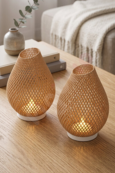figurio Işıklı Dekoratif Damla Kafes Vazo / Led Aydınlatmalı Modern Dekoratif...