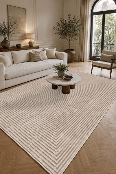 NOVİRA HOME Lüks Salon Halısı Makinede Yıkanabilir Kaymaz Taban Halı