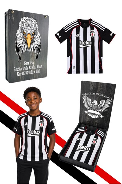 Beşiktaş Original Licensed Adidas Jersey 25-26 Season Kids' Jersey with Uv Pr...