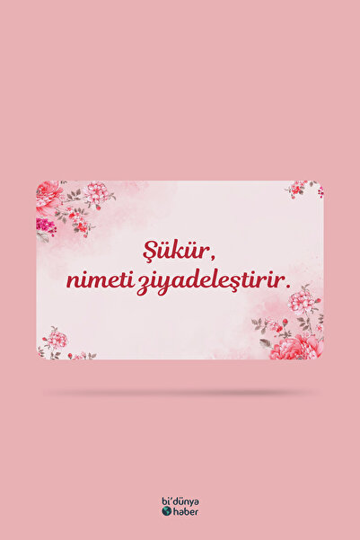 Bi Dünya Haber Şükür, Nimeti Ziyadeleştirir Temalı Buzdolabı Magneti Mutfak S...