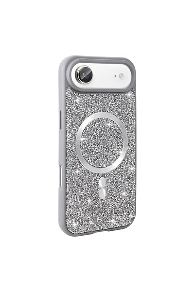 zore iPhone 17 Air Case Glittery Diamond Stone Magsafe Camera Raised Silicone...