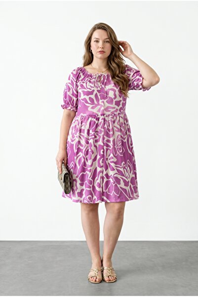 Stil Diva Bürümcük Fabric Collar Detailed Midi Dress
