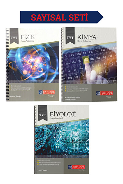 Pandül Yayınları TYT Sayısal Seti: Fizik - Kimya - Biyoloji Konu Anlatımlı Set