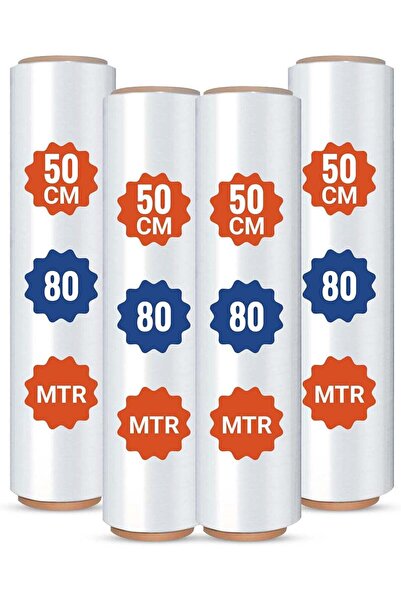 Duravel Industrial Strength Stretch Film-50cm x 80m, 4 Rolls