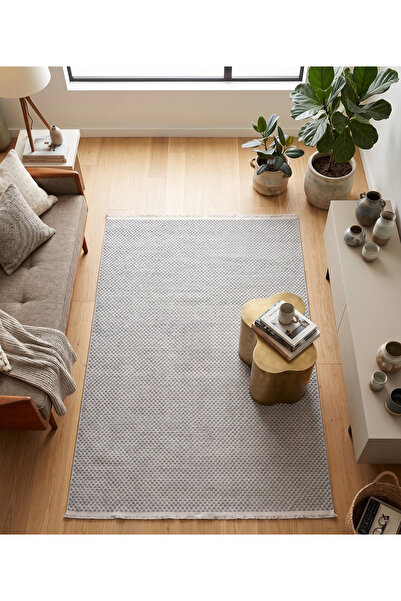 Merinos Octavia Serisi Antrasit Yumuşak Dokulu Minimal Halı Modern Bukleli An...