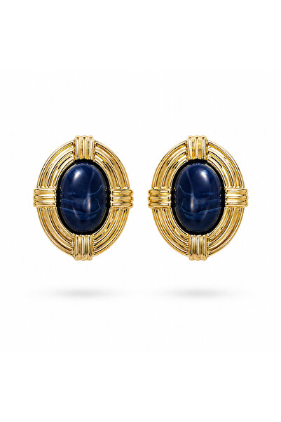 Vi store Çelik Dark Blue Küpe