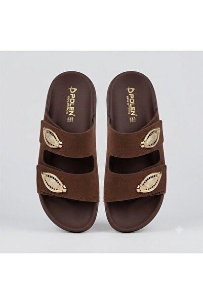 KİNDEP (Pollen) Velcro Very Comfortable Daily Women's Slippers Brown