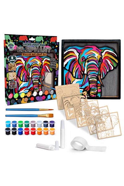OEM Splat Planet Ξύλινο Σετ Χειροτεχνίας "Elephant" 25x25cm