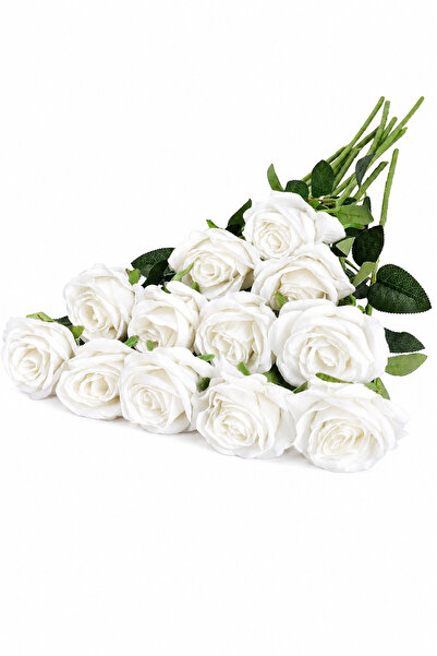 etxShop 10 Adet Yapay Kadife Gül 50 cm Dekoratif Çiçek Buketi Ev Salon Masa S...