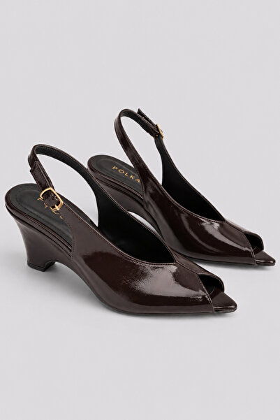 POLKA STORE Fine Open Toe Wedge Heeled Summer Sandals Women's Shoes