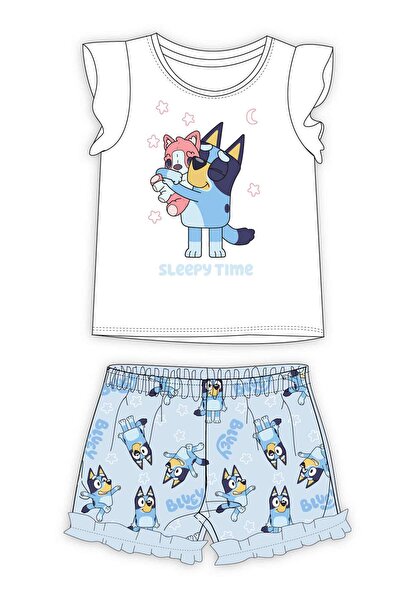 bluey Pijama de vară bleu 2-6 ani cu print de calitate și tricot fin ca de tr...