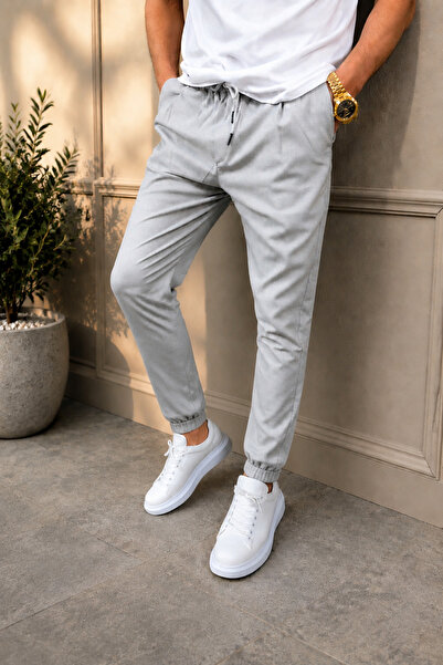 wamoss Men's Slim Fit Summer Jogger Pants with Elastic Waist and Cuffs Jl13 2026
