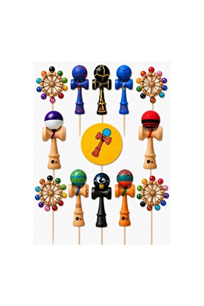 DecoParty Set de decorațiuni pentru tort – Tematică KENDAMA V1, 13 piese, Car...
