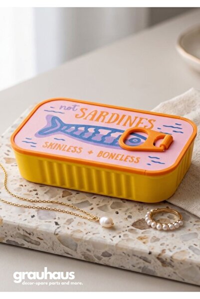 GRAUHAUS Sardalya Konservesi Sardines Takı Kutusu - Pembe & Sarı Yüzük, Küpe ...