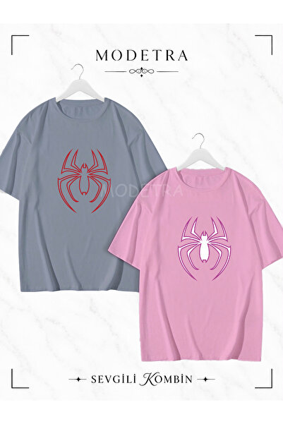 Modetra Women's Men's Spider Design Medium Front Printed Lover Couple Combina...