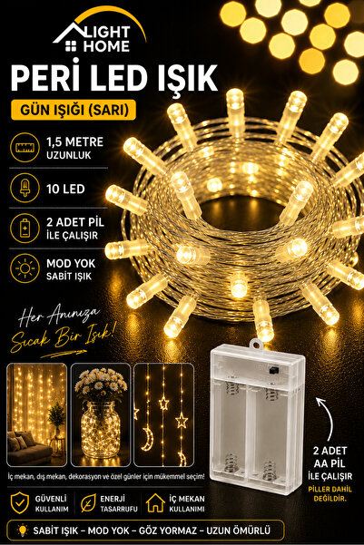 Light Home Kablolu LED Işık Zinciri Gün Işığı Dekoratif Süs Aydınlatma Bahçe ...