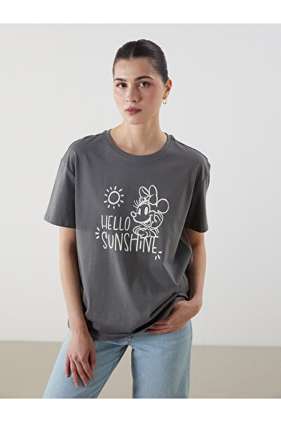 LC Waikiki Tricou de damă cu guler rotund și imprimeu Minnie Mouse