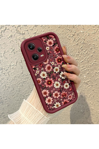 SLIMFELT Redmi Note 12 Pro 5G Uyumlu Yüksek Kaliteli Çiçek Desenli, Düşmeye D...