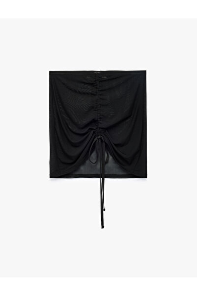 Koton Slim Fit Draped Mini Tulle Pareo Skirt