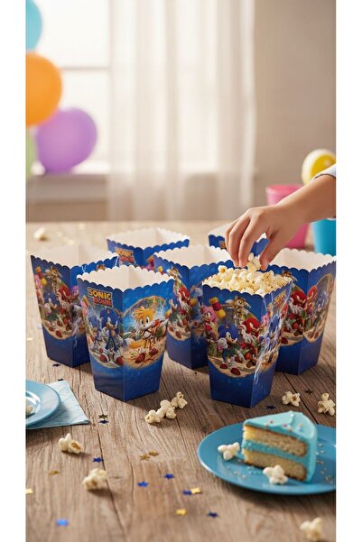 Cadde Süs Sonic Themed Popcorn 8 Pieces Corn Box