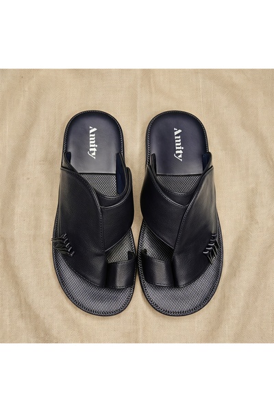 Lucky Steps Men's Traditional Saudi Heritage Leather Sandals Handcrafted Toe ...