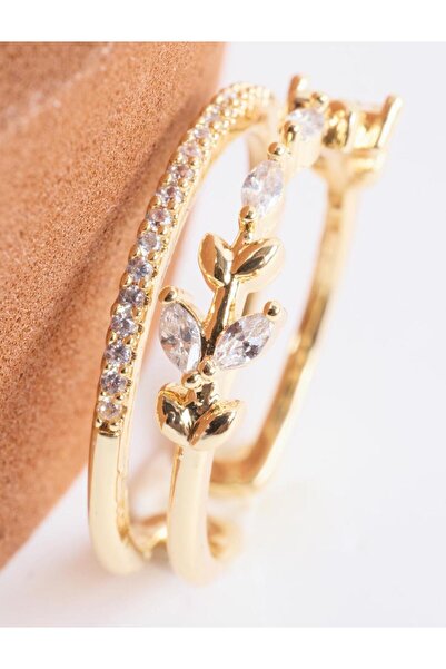 Jimmy Key Gold Color Leaf Motif Ivy Ring