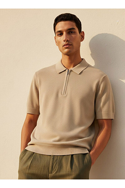 FAV FLAT KNIT ZIP POLO