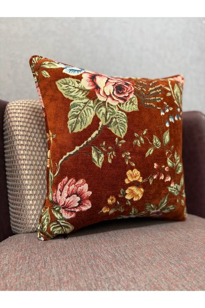 Fabricland Arazzo-217 Woven Tapestry Premium Linen 43X43 Cushion Cover
