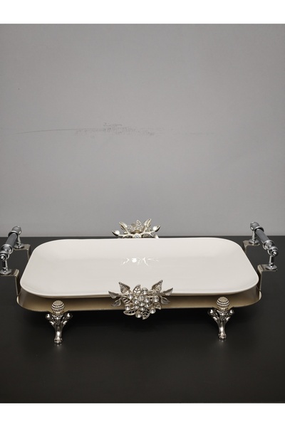 PARILTI HOME COLLECTİON Luxury Rectangular Special Laser-Cut Figured Serving ...