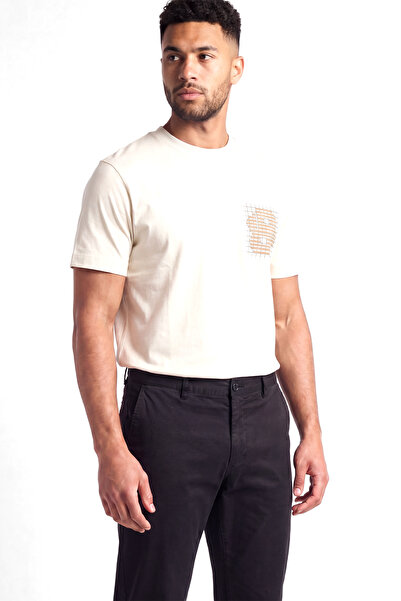 BOSS Men's Regular Cut Breathable Organic Cotton Patterned Short Sleeve Ecru1...