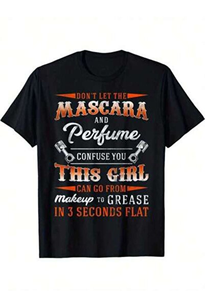 45 BPM تي شيرت كاجوال للرجال بطباعة ماسكارا وعطر I'm A Fe Mechanic Sarcasm GI...