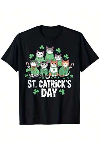 45 BPM تي شيرت St CatrickDay Funny Irish Cat Lover Saint PatrickT-Shirt، تي ش...