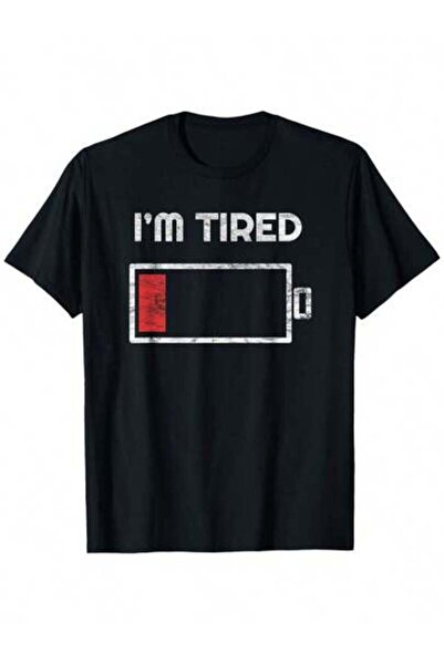 NOURAM تي شيرت I'm Tired Depleted Phone Icon بتصميم مضحك، تي شيرت رجالي كاجوا...