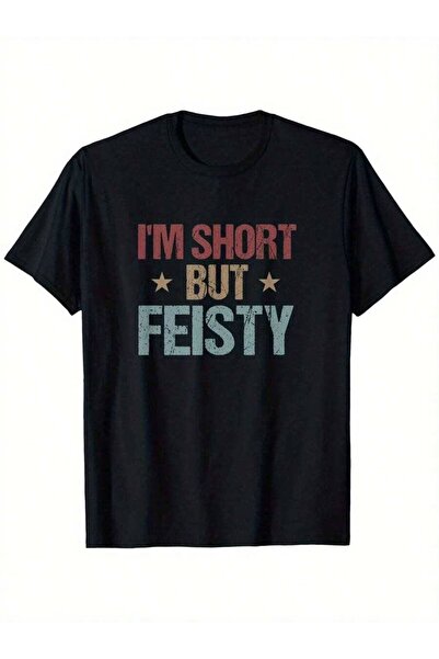 Astogria13 تي شيرت I'm But Feisty Funny Saying Short Girl، مناسب للرجال والنس...