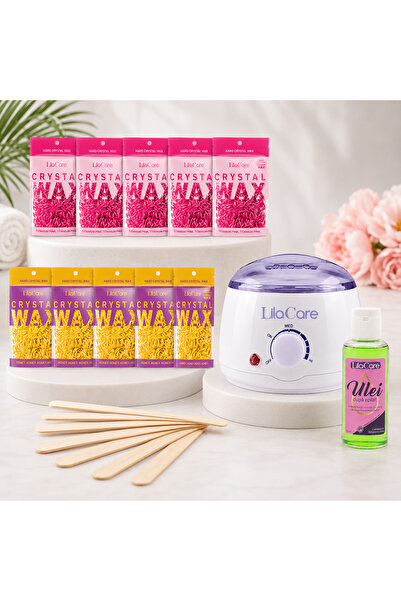 Lila Care Kit epilare cu ceara granule 10 x 100g miere si titanium pink, 1 x ...