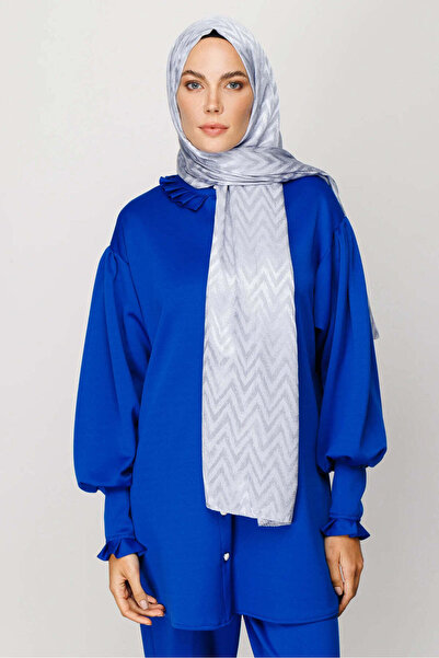 wesscollection شال نسائي منسوج من الجاكار اللامع بنمط متعرج 75x185 سم
