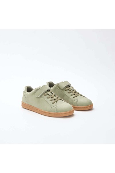 KIABI Two-tone low-top suede-effect trainers GREEN