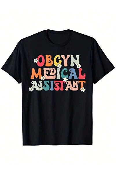 KYMC07 تي شيرت مضحك بتصميم سحابة كلمات OBGYN بتصميم ريترو 100% مع رموز نسائية...