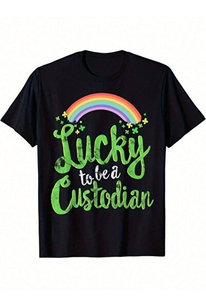 799 تي شيرت Lucky To Be A Custodian - هدية عيد القديس باتريك للموظفين، والعام...