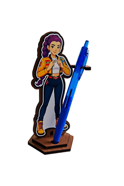 OEM Huntrix Rumi Kpop figurine, wood, 15 cm, pen holder
