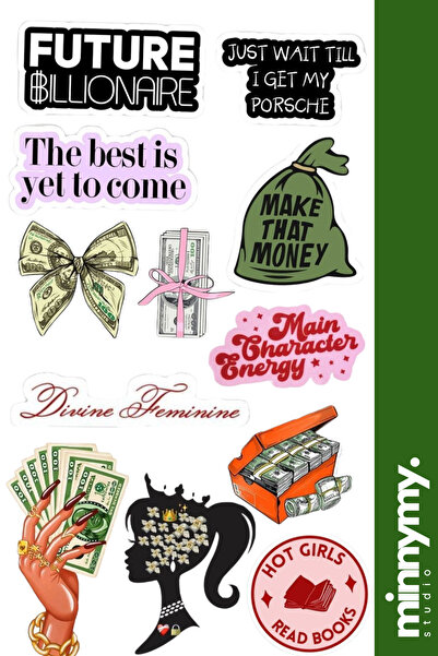 Minnymy Money Collection Sticker, Çıkartma, Ajanda, Günlük, Planlayıcı, Bulle...