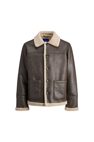 Jack & Jones Geacă bărbătească din imitație de piele 12282946 Maro