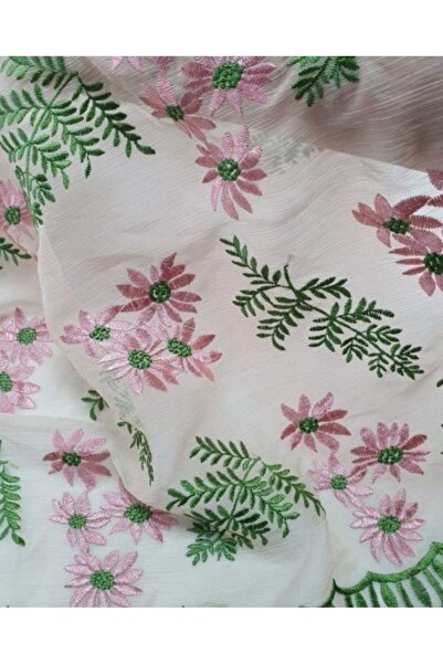 FASHION MIR Organza Green Crem_material textil_lungime 2 metri_latime 1,20 me...