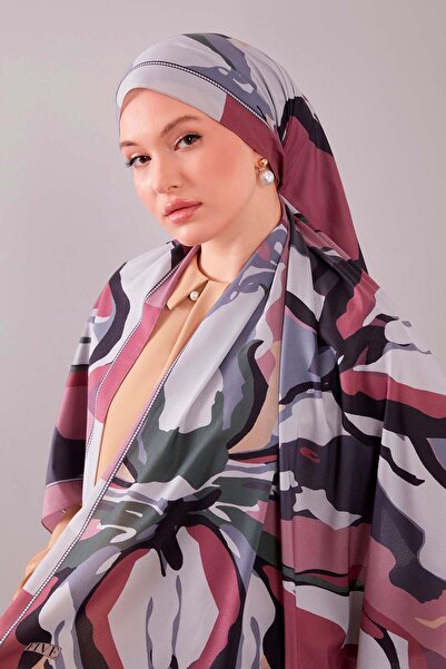Levidor Plum Brush Pattern Moos Chrep Shawl