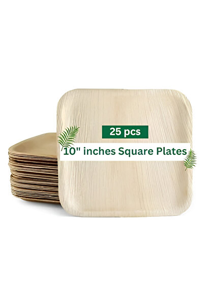 ARECA Leaf 10 x 10 inch Square Plate (Pack of 25)