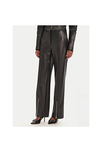 Karl Lagerfeld Pantaloni de damă din imitație de piele A3W10091 Negru