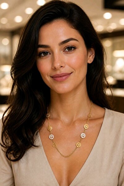 Monalisa Home Double Luxury Enamel Pearl Figured 45 cm Adjustable Necklace