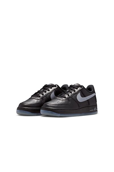 Nike حذاء رياضي من الجلد للشباب من Air Force 1 Gs باللون الأسود للجنسين |   I...