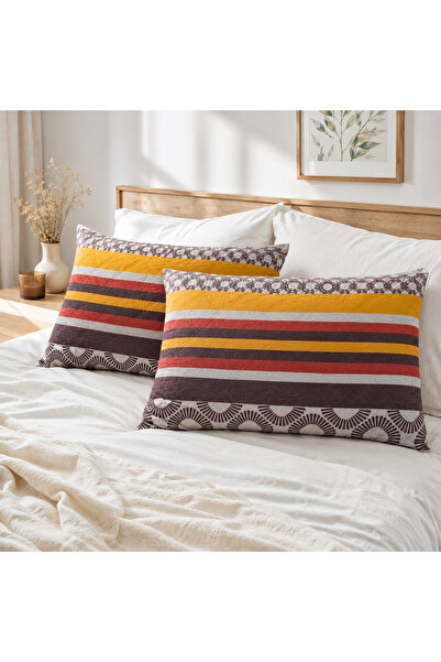 Kotonia Home Set de 2 perne matlasate 50x70 cm, 630 g/buc, decor geometric 010